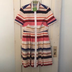 NWT Kate Spade Pink Striped Shirt Dress